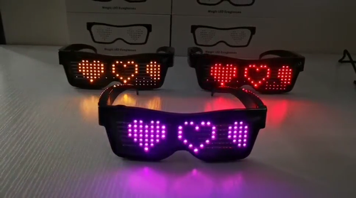 LED Luminous Party Glasses Bluetooth APP Control Programmable Text USB Charging - Video 1 di 1