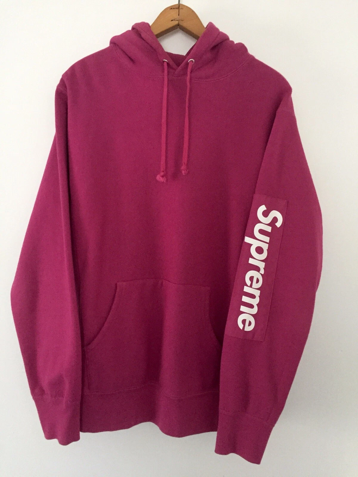 Sweat à capuche logo boîte à manches Supreme FW17 taille M