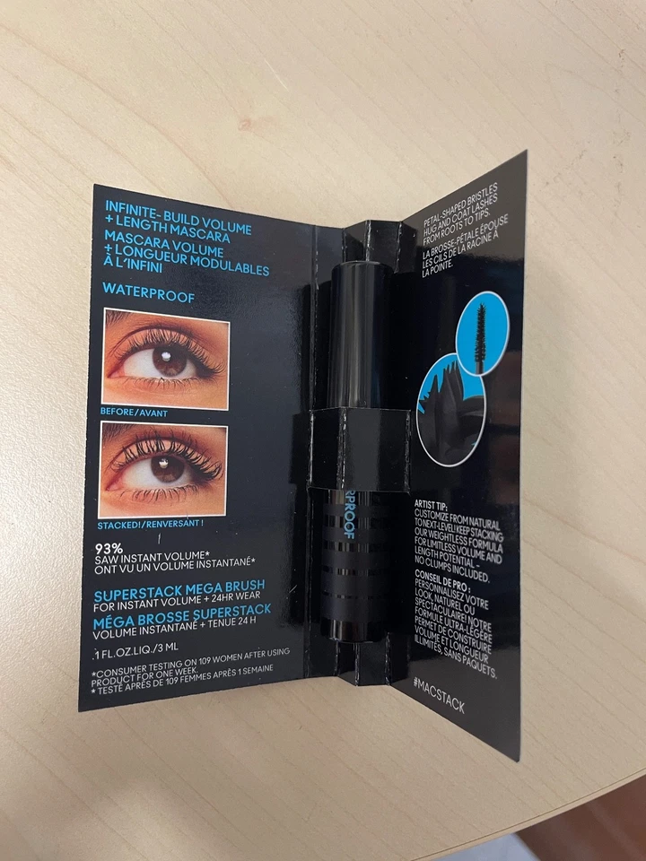 MAC STACK WATERPROOF Mascara Schwarz Mini-Größe 3 ml - Bild 3 von 3