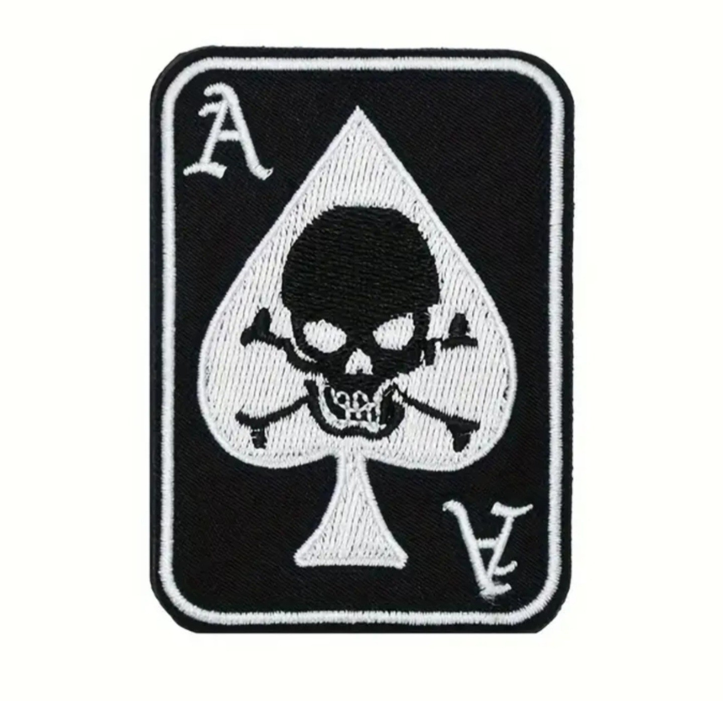 Black Ace Of Spades Skull Morale Patch Hook And Loop Allows Attachment To All