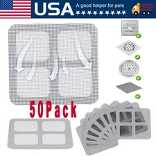 50 Pack Disposable Shower Drain Hair Catcher Mesh Sticker Strainers for Shower