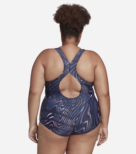 Adidas Women's Souleaf Graphic 3-Stripes Swimsuit One Piece Size 2X Athletic - Picture 7 of 19