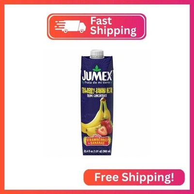 Jumex Strawberry Banana Nectar Juice - Made with Fresh Fruit Puree - Tropical Fr