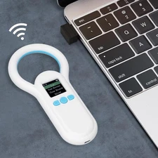 Pet Microchip Scanner 134.2Khz Portable Animal Ear Tag ID Reader 1.44 Inch TFT