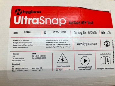   UltraSnap  Surface ATP Test Device (100 Tests) Ultra Snap US2020 Expires 10/26