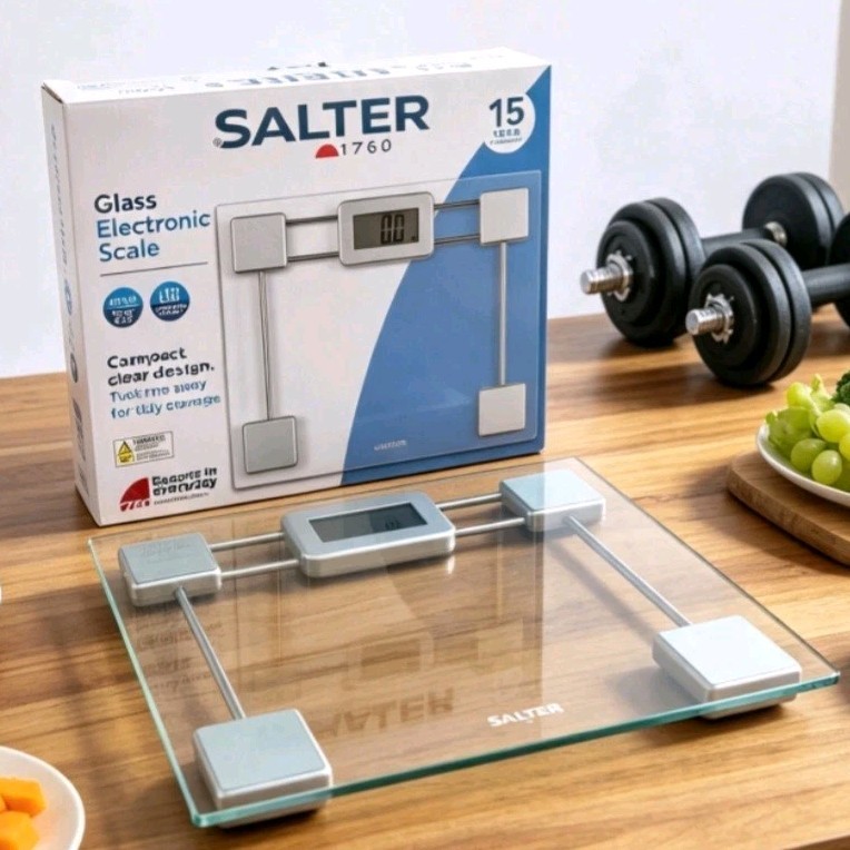 Salter 9018S Sv3r Glass Electronic Bathroom Scale - 180 Kg Maximum Capacity, Easy To Read Lcd Display, Tap To Start, Large Toughened Glass Platform, - Image 2