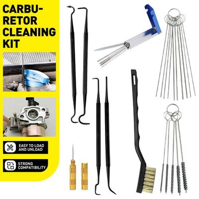#ad For Carburetor Carb Cleaning Jet Remover Cleaner Kit Tool Set Needle Brushes 1X $17.09
