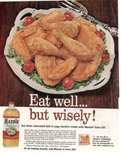 1963 Mazola Corn Oil Vtg 1960s Magazine Ad Fried Chicken Margarine ~ Wall Art