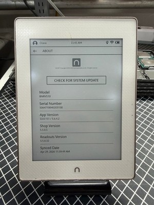Barnes & Noble BNRV510 Nook GlowLight Plus 6'' Wi-Fi Reader 4GB