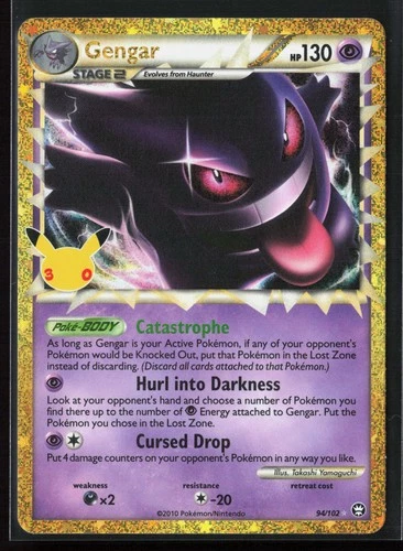 Gengar 94/102 Triumphant 2010 30th Celebration 2026 Holo Rare Pokémon Card - Picture 1 of 2