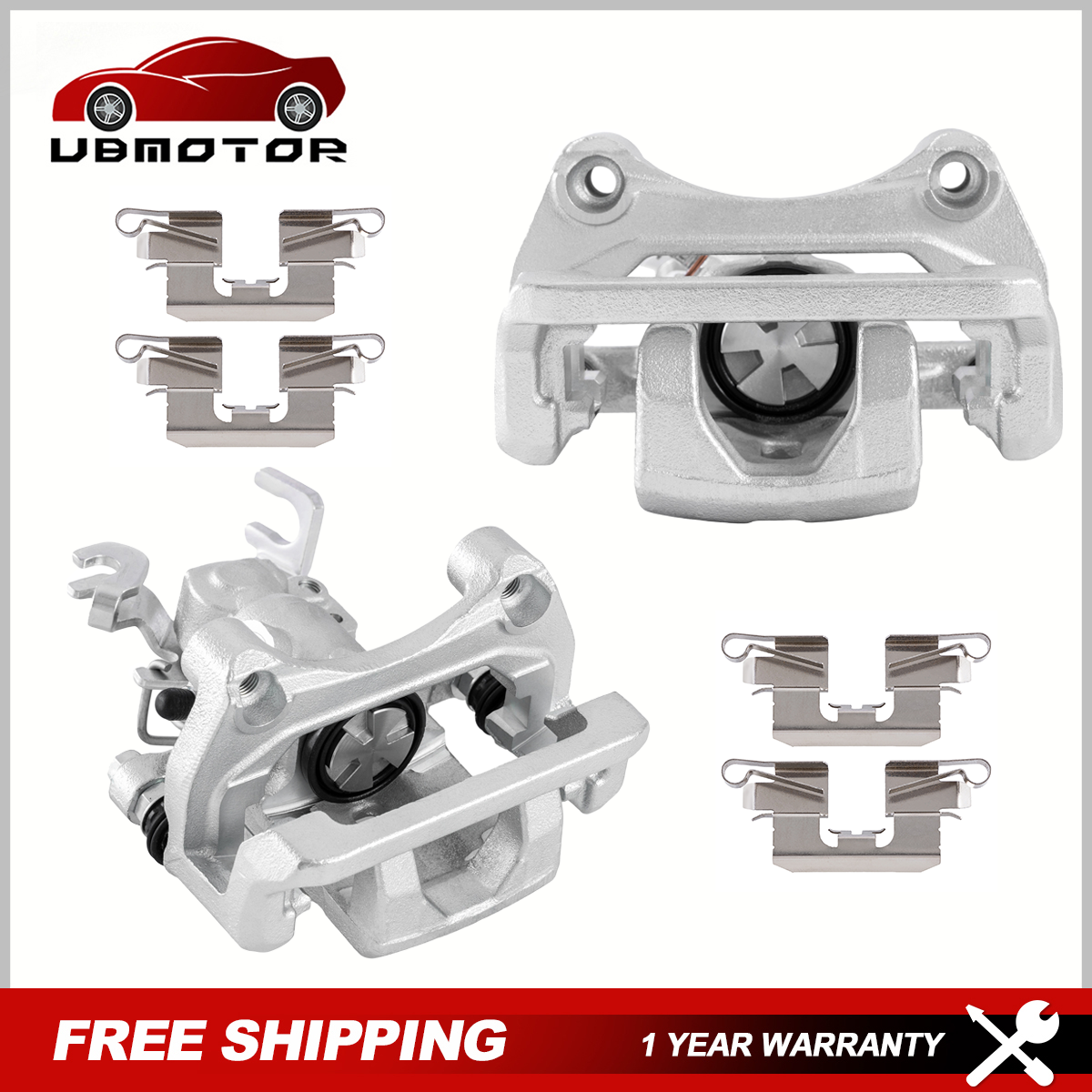 New Set 2 Rear Brake Calipers & Bracket For 2006-2011 Mercury Milan Ford Fusion