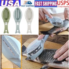 Stainless Steel Fishing Scale Scraper Fish Skin Brush Hanging Storage Peeler