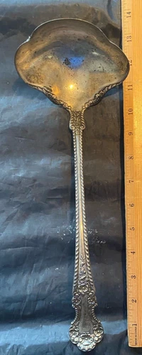 CAMBRIDGE GORHAM STERLING SILVER SOUP PUNCH LADE LARGEST THEY MADE 13" MONOED