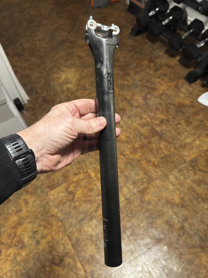 Tija de sillín de carbono para bicicleta de carretera Easton 31,6 x 400 mm 0 mm desplazada grava ciclocross Foto 2 de 4