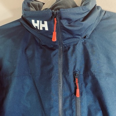 Helly Hansen Crew Hooded Midlayer Jacket Mens 2XL Navy Full Zip Shell Sailing