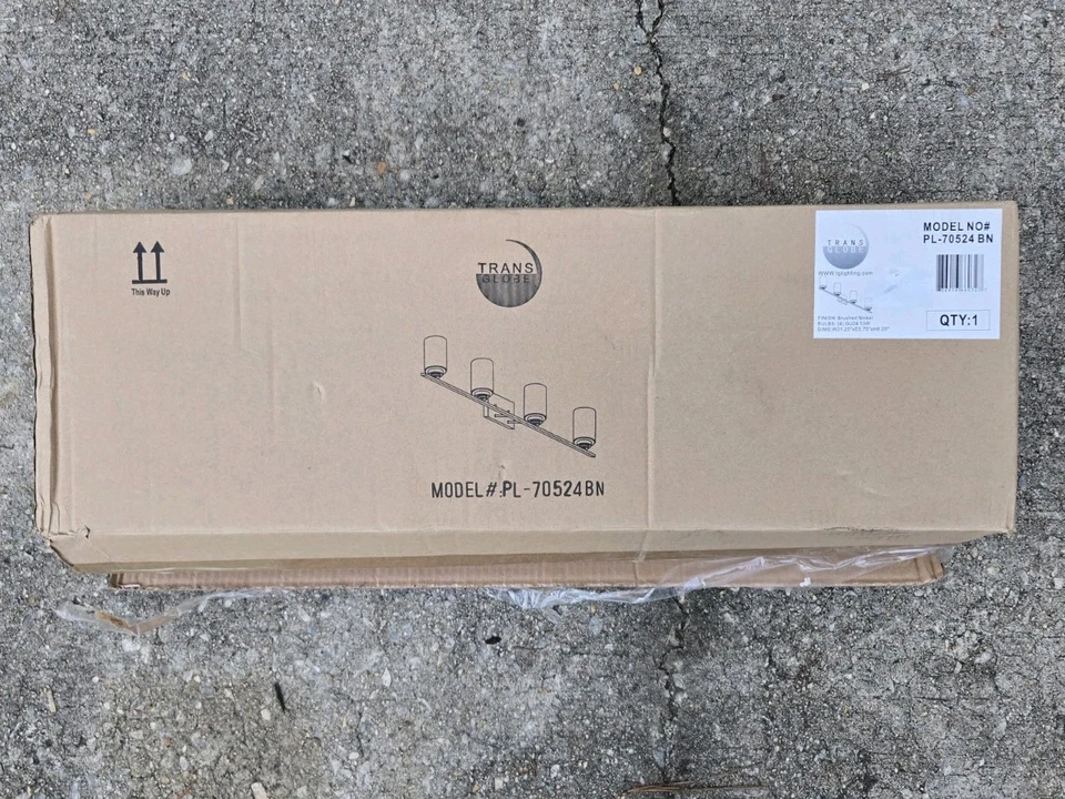 Trans Globe Mod Pod 4-Light Glass Drum Shaded Vanity Bar 70524-BN NEW OPEN BOX - Image 3 of 4