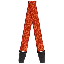 Guitar Strap - Holiday Trim Swirls Red/Gold ACC NEW