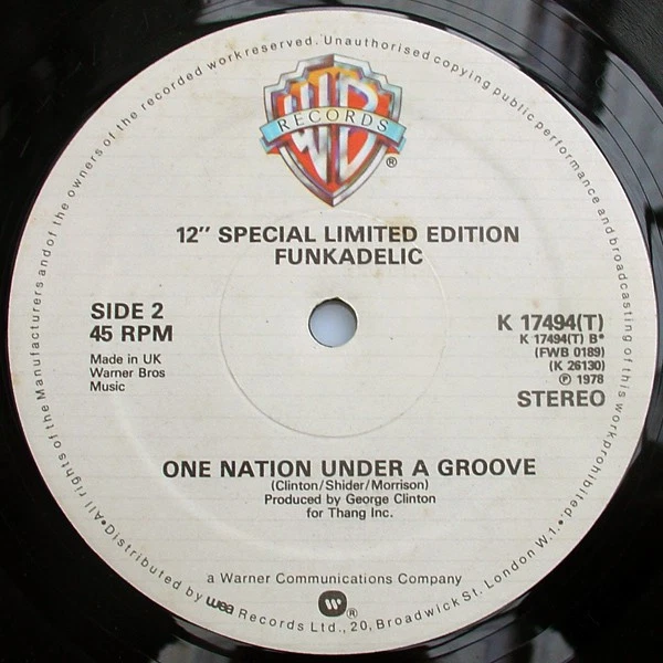 Funkadelic - (Not Just) Knee Deep / One Nation Under A Groove (12") (Near Mint ( - Image 2 of 2