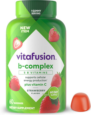 B-Complex Gummy Dietary Supplements, with 5 B Vitamins to Support Cellular En...