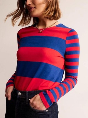Boden - Bea Long Sleeve Breton - Damen Top Tee Oberteil NEU - UK 10 EU 38