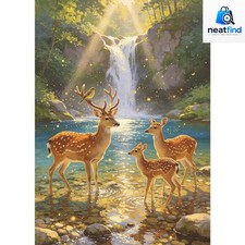 Forest Deers Diamond Art Kits for Adults Beginner, 5D Diamond Painting Kit, F...