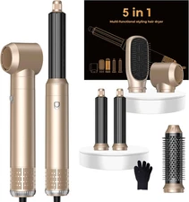 5 in 1 Hair Dryer Brush Set,Professional Negative Ionic Hot Air Styler, Air Curl
