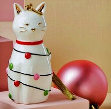 2025 CAT Xmas Ornament Lenox Kate Spade BE JOLLY 4" Porcelain 24k NIB Adorable