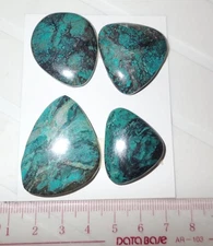 Turquoise Stone Flat Free Form Cabochon 163.5 Carat 4 pieces 32.7 gram Lot A