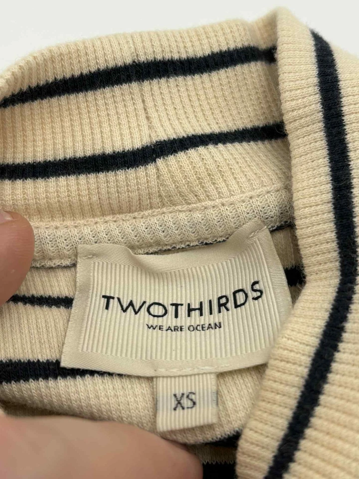 🧵 Élégante robe marinière sans manches TWOTHIRDS rayée beige & bleu – Taille XS - Photo 3/3