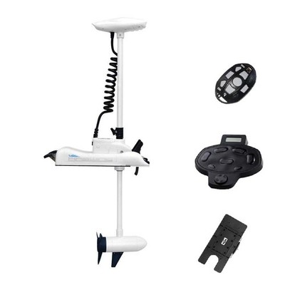 AQUOS HASWING White 12V55LBS 54inch Bow Mount Trolling Motor with Remote Cont...
