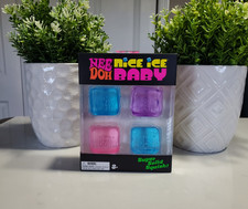 Nee Doh Nice Ice Baby Mini Super Solid Squish Squeeze Cubes 4-Pack NEW