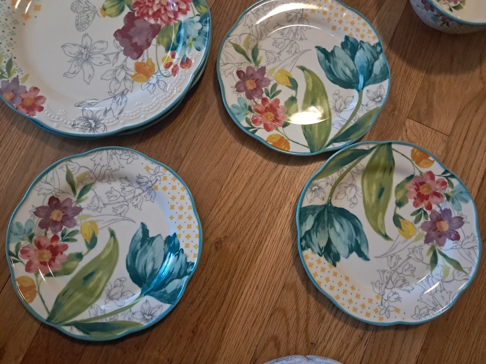 Platos y cuencos de ramo floreciente para mujer Pioneer - 4 10 3/4", 3 8 3/4" y 2 6 1/2" Foto 4 de 4