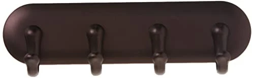 York Porta llaves de plástico autoadhesivo, organizador de 4 ganchos para bronce pequeño Foto 2 de 4