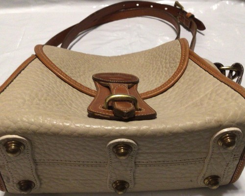 Vintage Dooney & Bourke Medium Essex Beige Shoulder Bag Crossbody Purse Leather - Picture 3 of 11