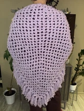 Hand-Knitted Shawl | Heirloom Craftsmanship | Misty Lavender Bloom | Made in USA