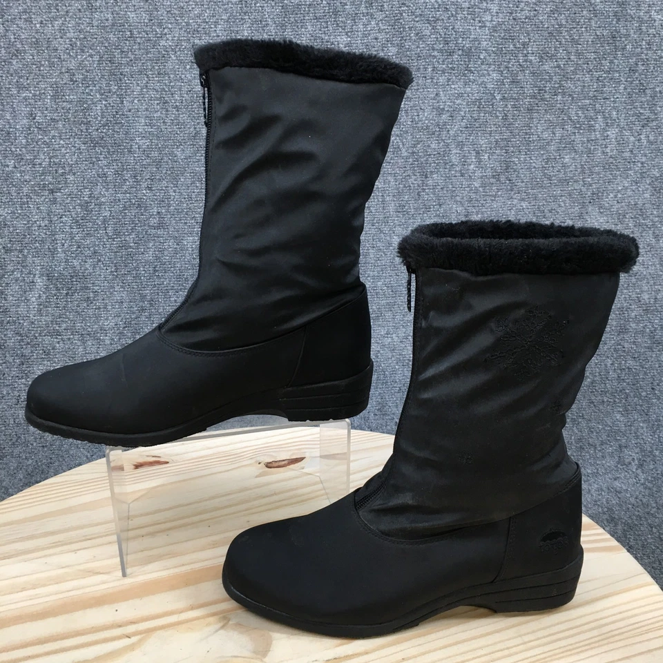 Totes Boots Womens 8 M Staride II Winter Black Faux Leather Comfort BLB1A238-001 - Image 2 of 4