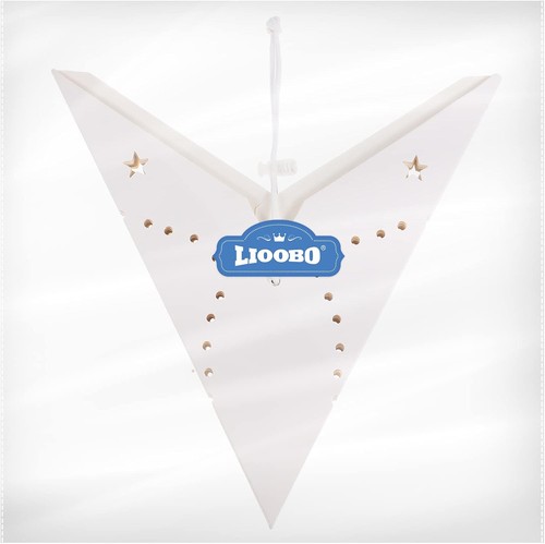LIOOBO Paper Star Lantern Lamp Shade Hollow out Hanging White - Picture 8 of 9