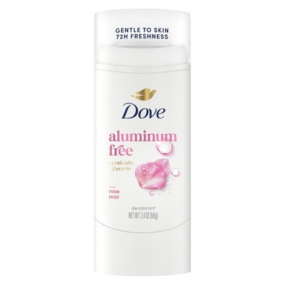 Dove Deodorant Stick Rose Mist for 72 Hour Odor 2.4 Ounce (Pack of 1), Pink 