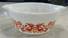 Vintage Pyrex Friendship Red Birds 3 Qt Casserole Dish Milk Glass - NICE!