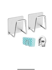 4-Pack Stainless Steel Sink Sponge Holder – Adhesive Kitchen Caddy Organizer Set