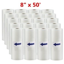 4-20 Rolls 8" x 50' Vacuum Sealer Bags Embossed FoodSaver Storage Bag 4 Mil