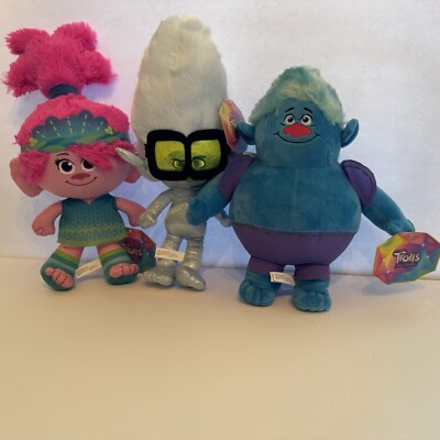 Toy Factory Trolls Band Together Dream Works Lot of 3 Plush Toys NWT