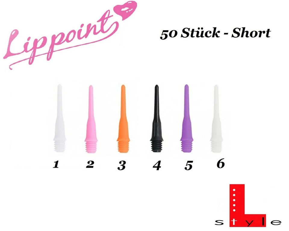 Dart L-Style Lippoint Spitzen Short 21mm Kurz 2ba - 50 Stück - Farbe wählbar -