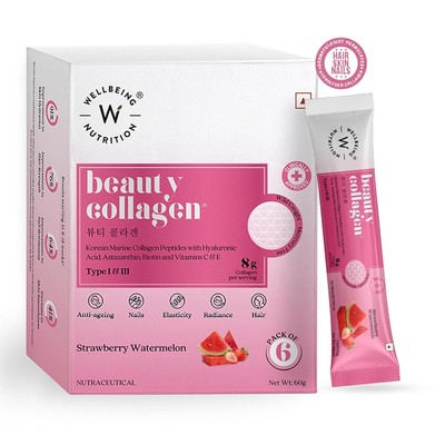 Wellbeing Nutrition Beauty Collagen Korean Marine for Anti-ageing 6 Sachets