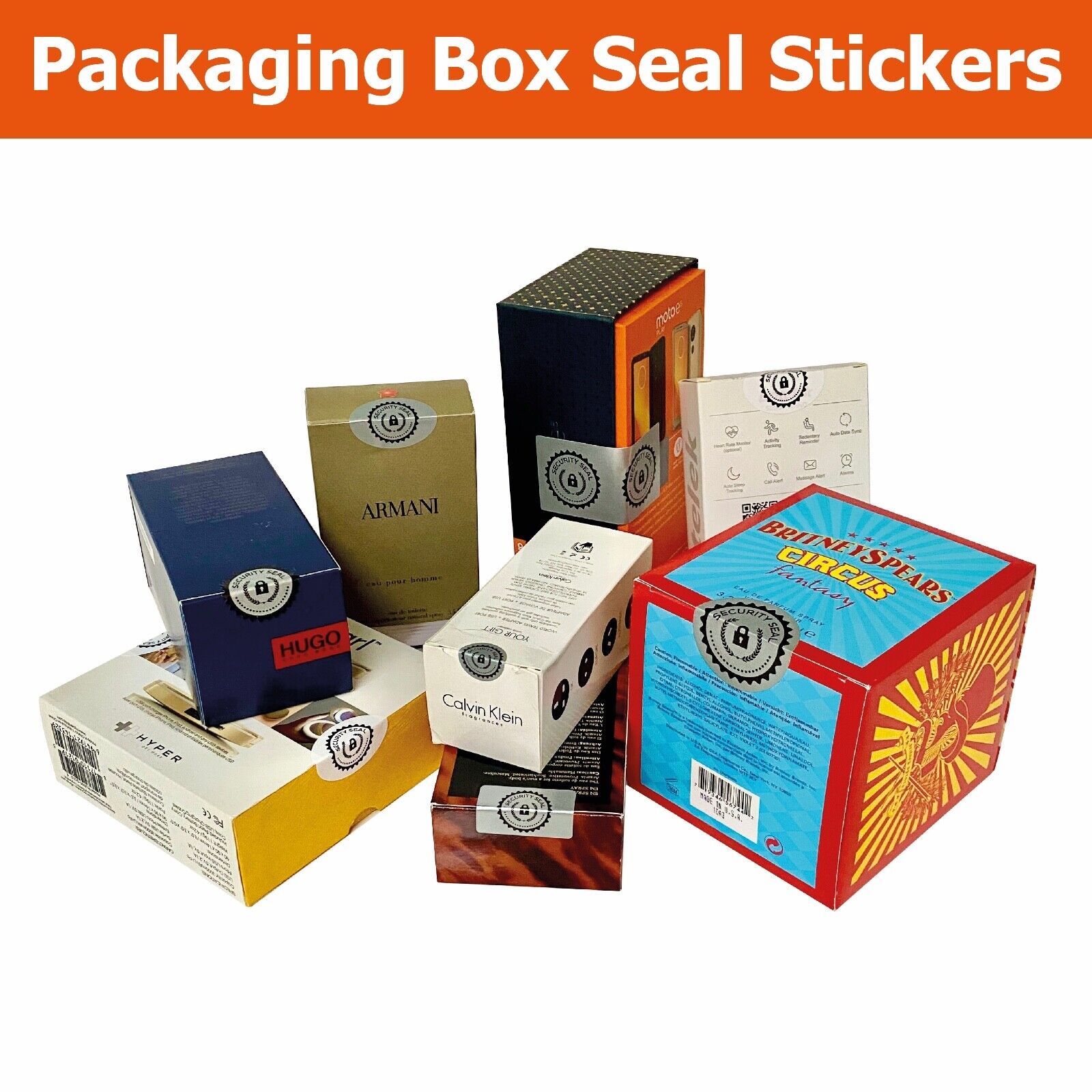 Grey / White Postal Bag / Packaging Security Seals - Choose Your Sticker Size Korzystny klasyk
