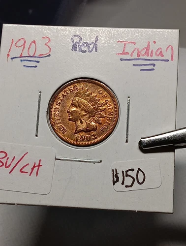 👉 1903 Indian Head Penny Red Bu Choice -  M/221
