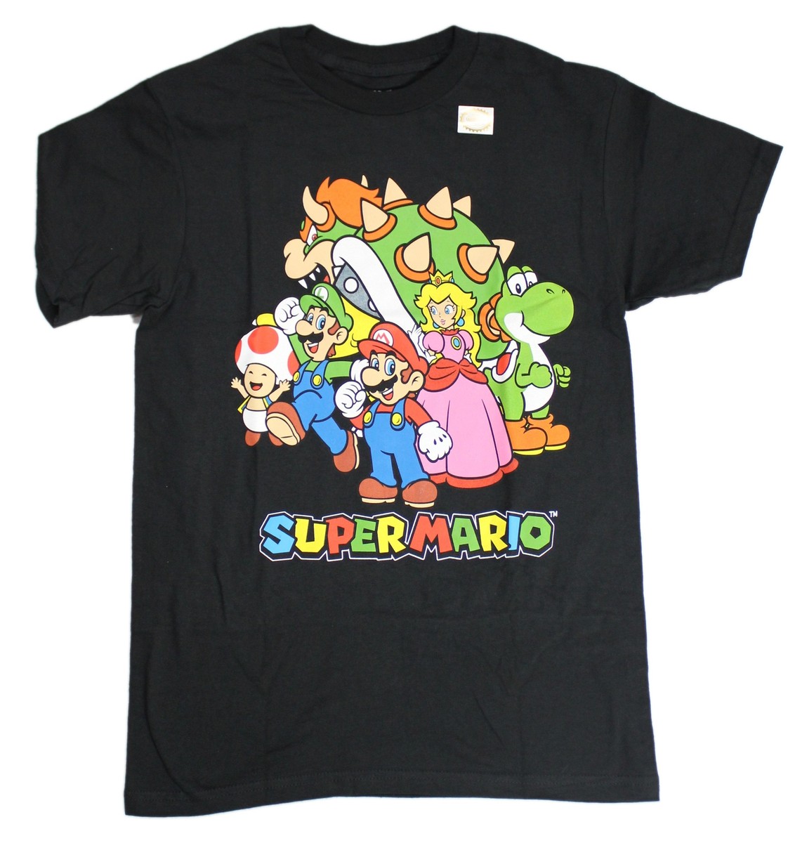 Super Mario Brothers New Adult T-Shirt - Giant Group Over Name | eBay
