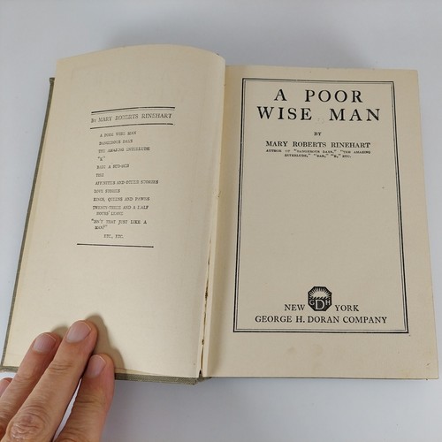 A Poor Wise Man by Mary Roberts Rinehart 1920 Hardcover George H Doran - Picture 8 of 14