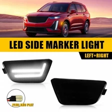For 2011-2015 Chevy Cruze Smoked Lens LED White Front Strip Side Marker Lights