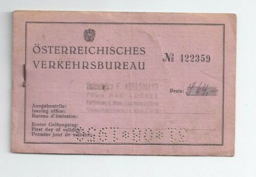 Nr.33362 Fahrschein Bad Aussee  Wernstein  über Attnang Puchheim  1950 - Zdjęcie 1 z 3